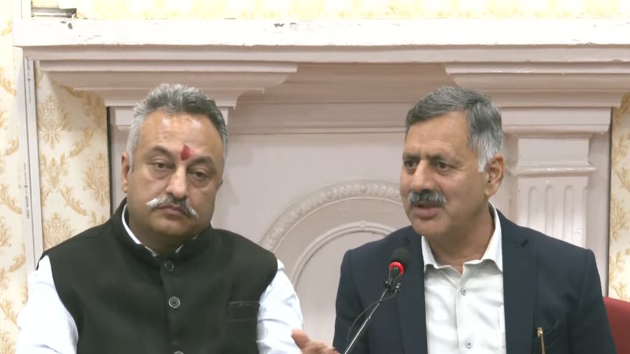 Himachal Pradesh Minister Rohit Thakur and Rajesh Dharmani (Photo/ANI) Himachal Pradesh Minister Rohit Thakur and Rajesh Dharmani (Photo/ANI)