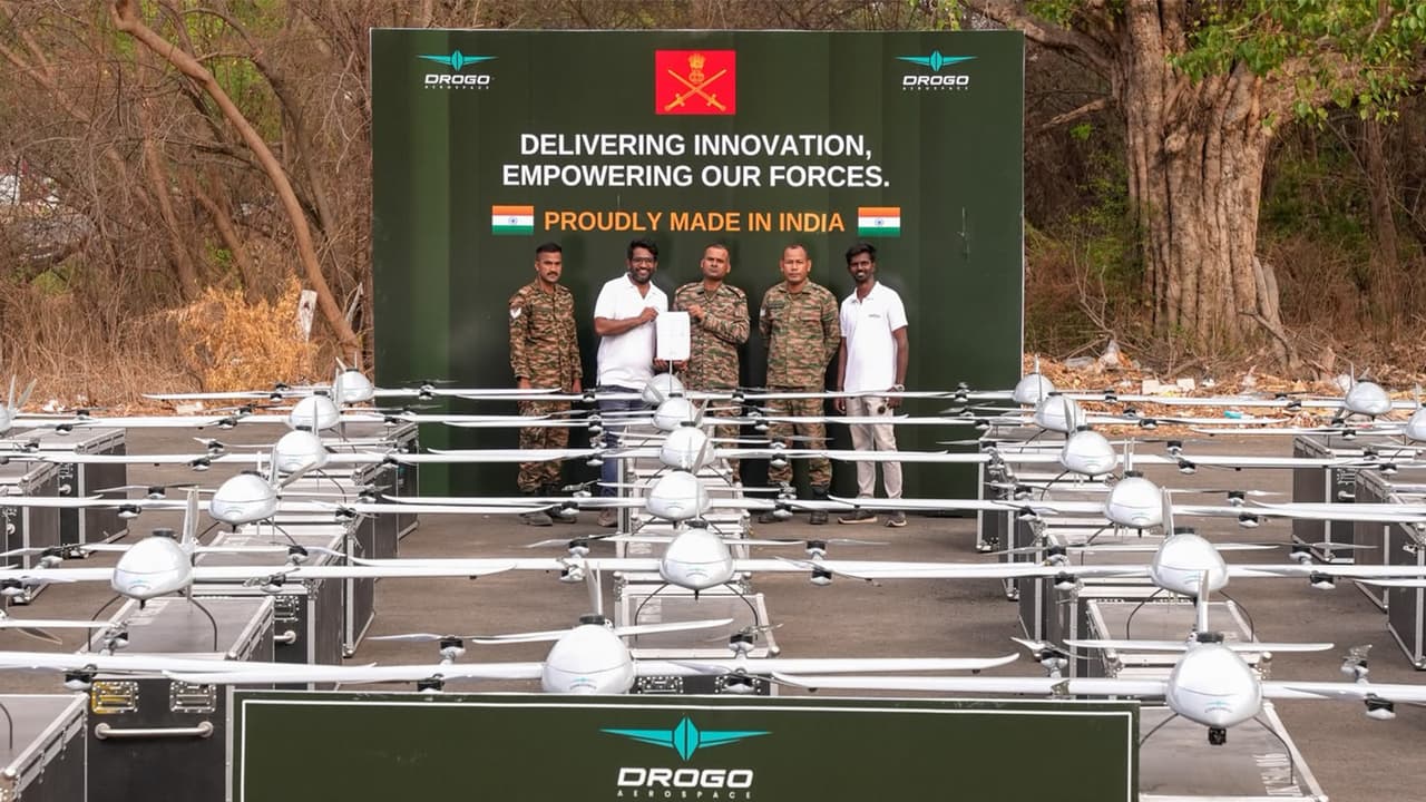 Drogo Aerospace delivers their first batch of drones to Indian Army (Photo/ANI) Drogo Aerospace delivers their first batch of drones to Indian Army (Photo/ANI)