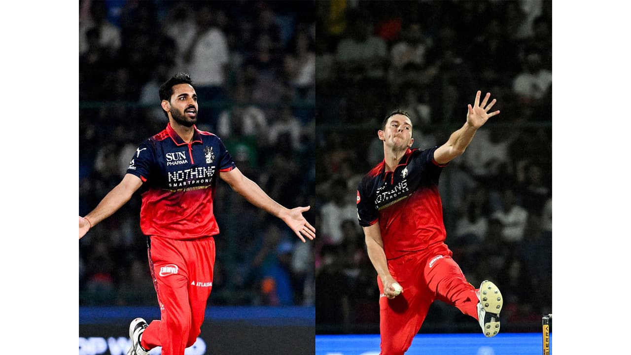 Bhuvneshwar Kumar and Josh Hazlewood. (Photo: ANI) Bhuvneshwar Kumar and Josh Hazlewood. (Photo: ANI)