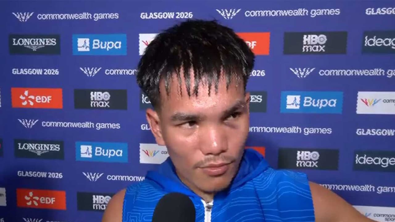 Indian boxer Jadumani at CWG 2026 (Photo: ANI) Indian boxer Jadumani at CWG 2026 (Photo: ANI)