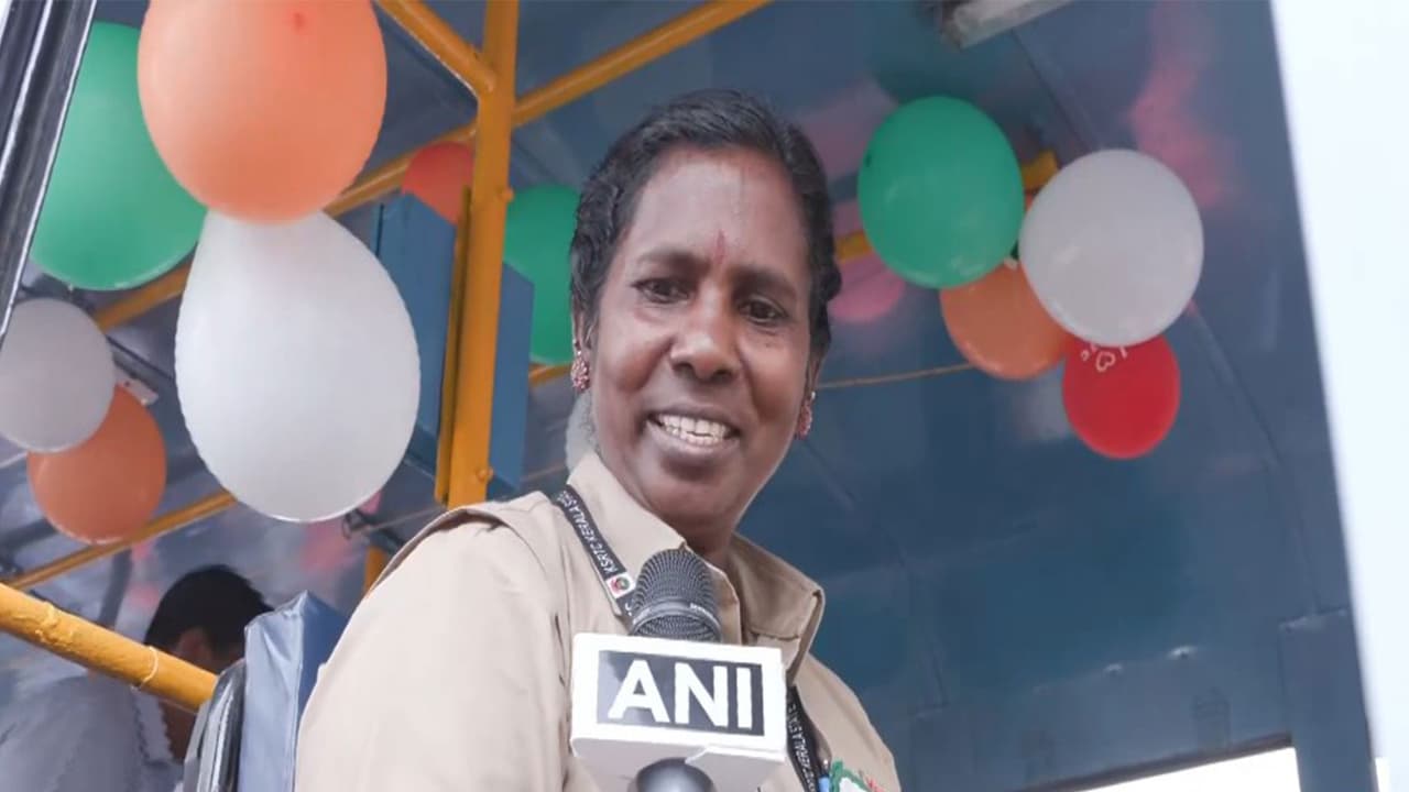 Sheela, KSRTC bus driver, (Photo/ANI) Sheela, KSRTC bus driver, (Photo/ANI)