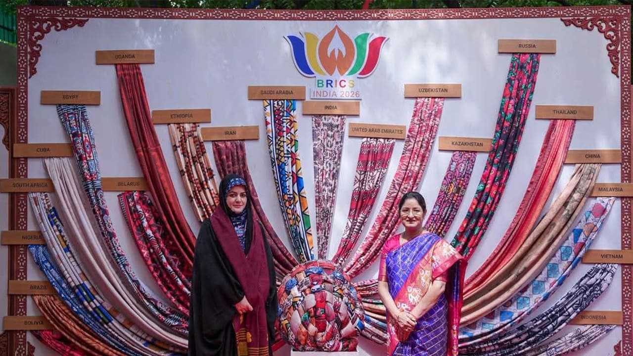 Women and Child Development Minister Annpurna Devi with welcomed Zahra Pezeshkian (Photo/X/@@Annapurna4BJP) Women and Child Development Minister Annpurna Devi with welcomed Zahra Pezeshkian (Photo/X/@@Annapurna4BJP)
