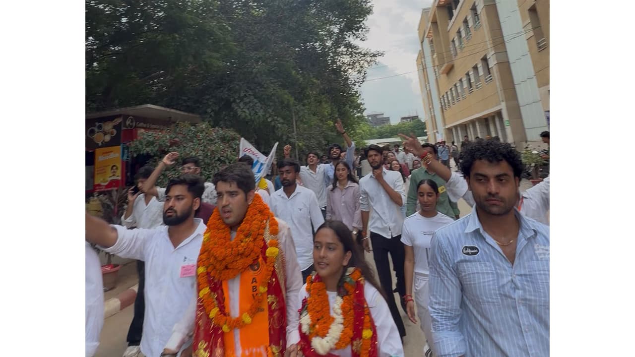Election campaign intensified ahead of DUSU election (Photo/ANI) Election campaign intensified ahead of DUSU election (Photo/ANI)