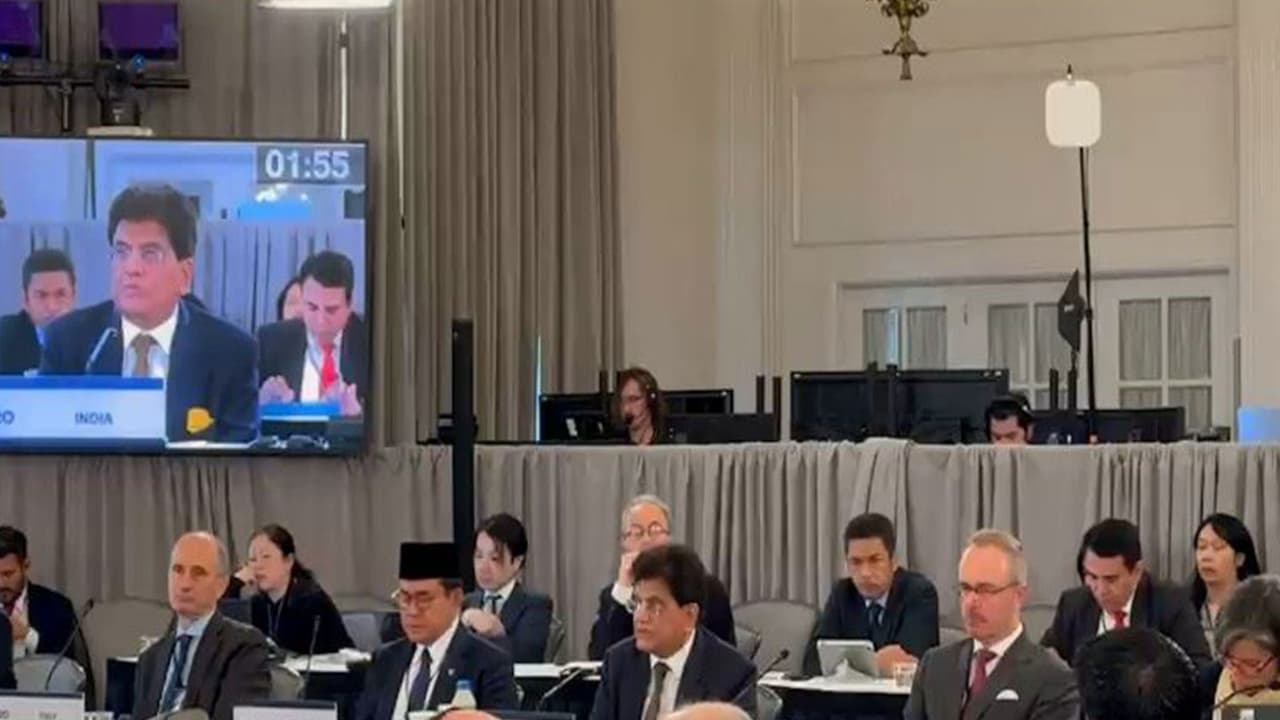 Piyush Goyal at G20 Trade Ministers' Meeting Session (Photo:X/@PiyushGoyal) Piyush Goyal at G20 Trade Ministers' Meeting Session (Photo:X/@PiyushGoyal)