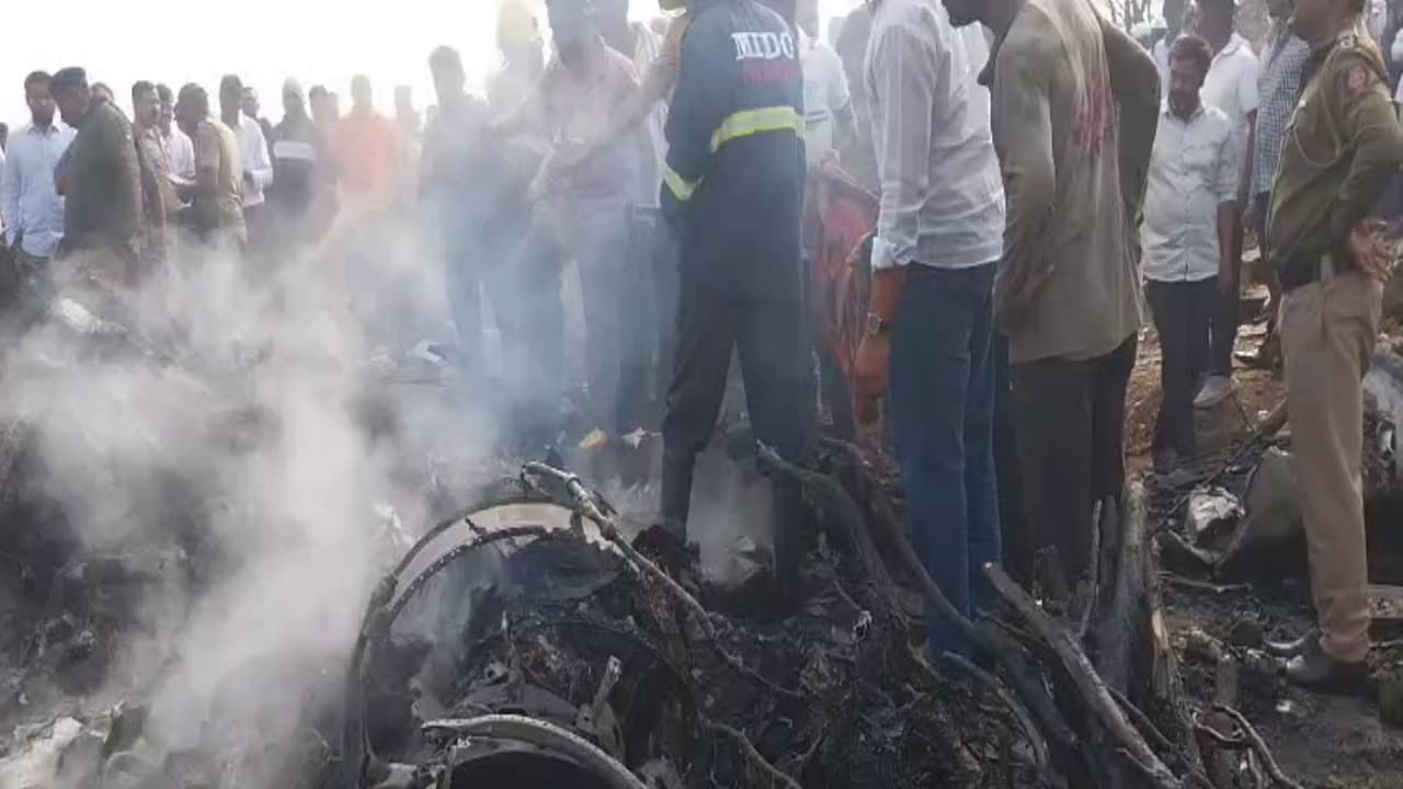 Visuals from the crash site (Photo/ANI) Visuals from the crash site (Photo/ANI)