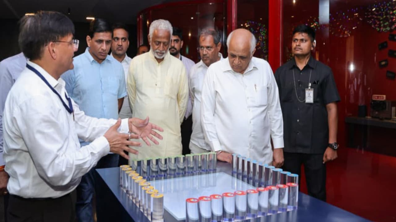 Gujarat CM Bhupendra Patel with officials (Photo/ANI) Gujarat CM Bhupendra Patel with officials (Photo/ANI)