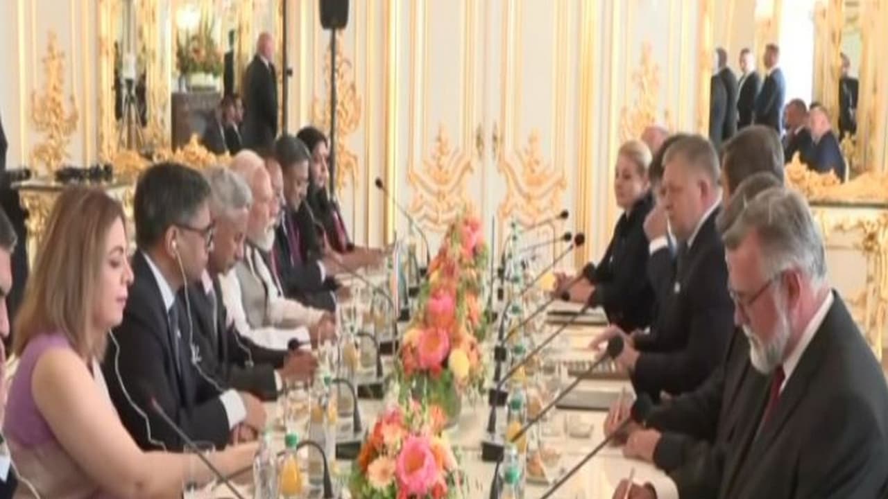PM Modi holds delegation level talks with Slovakia PM Fico (Photo/ANI) PM Modi holds delegation level talks with Slovakia PM Fico (Photo/ANI)