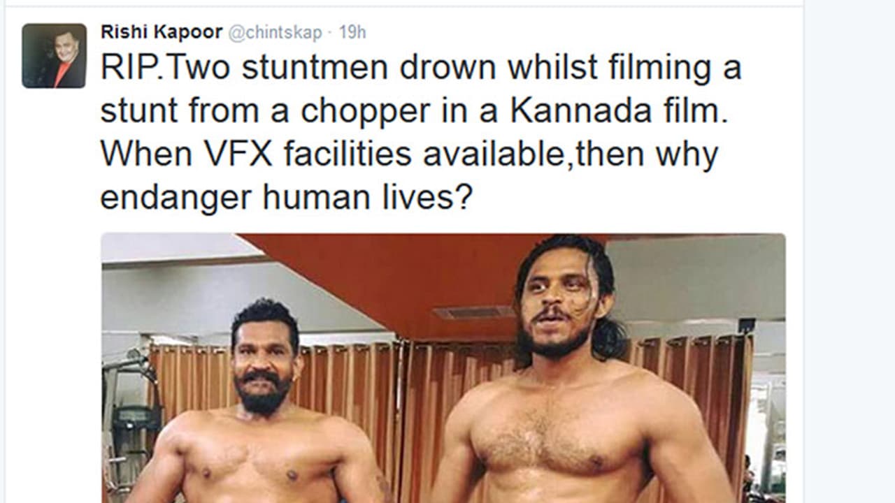 ತಂತ್ರಜ್ಞಾನ ಇಷ್ಟೊಂದು ಬೆಳೆದಿದ್ದರೂ ಸಾವಿನ ರಿಸ್ಕ್ ತೆಗದುಕೊಂಡದ್ದೇಕೆ ರಿಷಿ ಕಪೂರ್ ಪ್ರಶ್ನೆ ತಂತ್ರಜ್ಞಾನ ಇಷ್ಟೊಂದು ಬೆಳೆದಿದ್ದರೂ ಸಾವಿನ ರಿಸ್ಕ್ ತೆಗದುಕೊಂಡದ್ದೇಕೆ ರಿಷಿ ಕಪೂರ್ ಪ್ರಶ್ನೆ