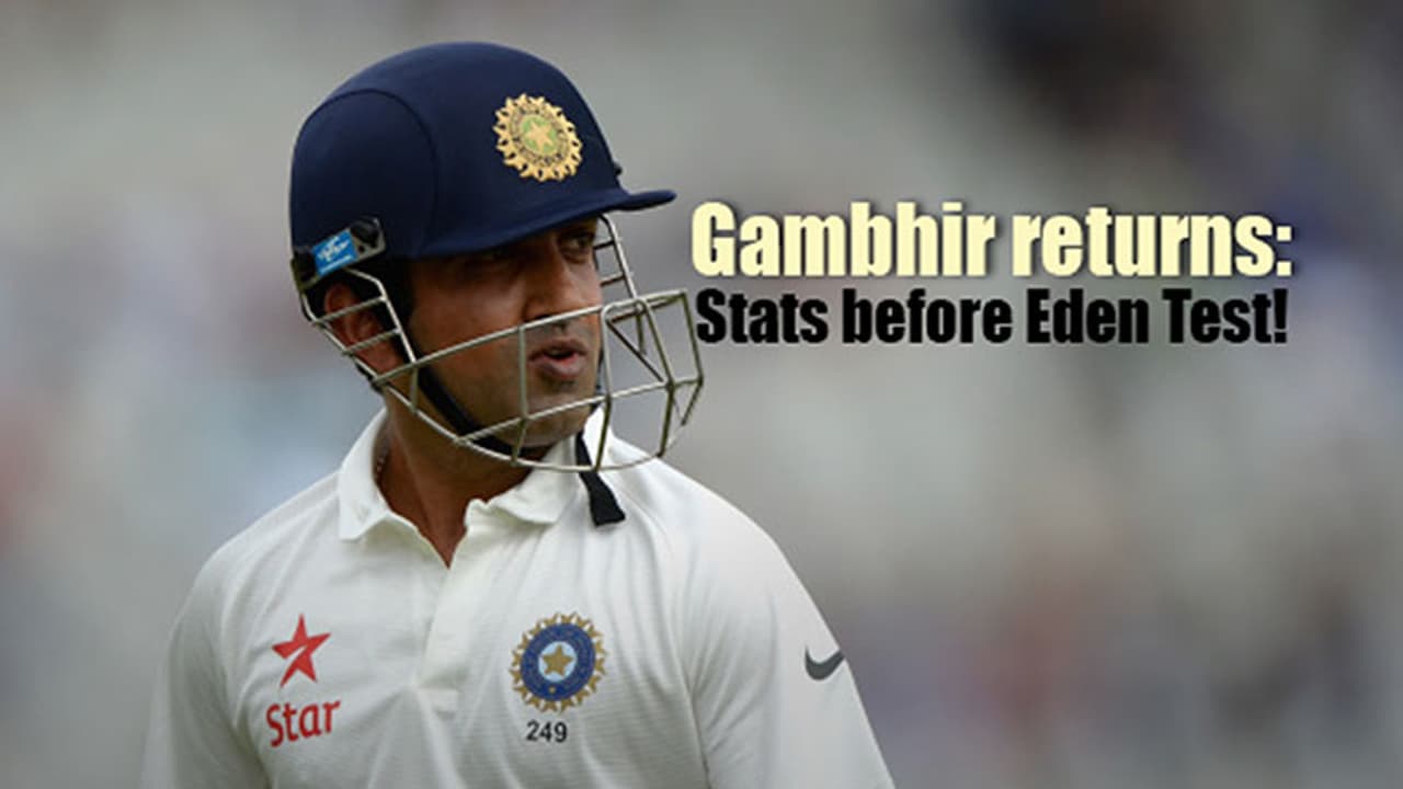 In numbers: Gambhir is the right choice for Eden Gardens Test In numbers: Gambhir is the right choice for Eden Gardens Test