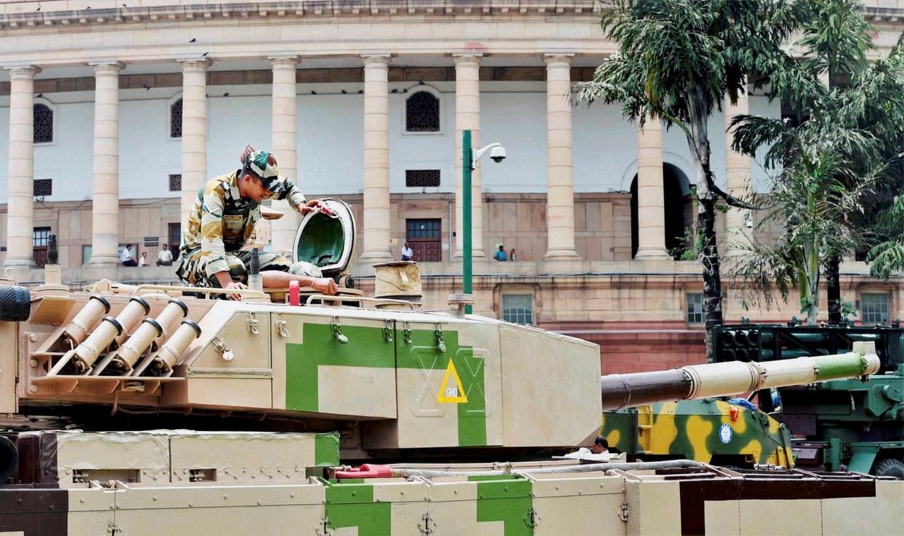 In Pics: DRDO exhibits tanks, missiles in Parliament In Pics: DRDO exhibits tanks, missiles in Parliament