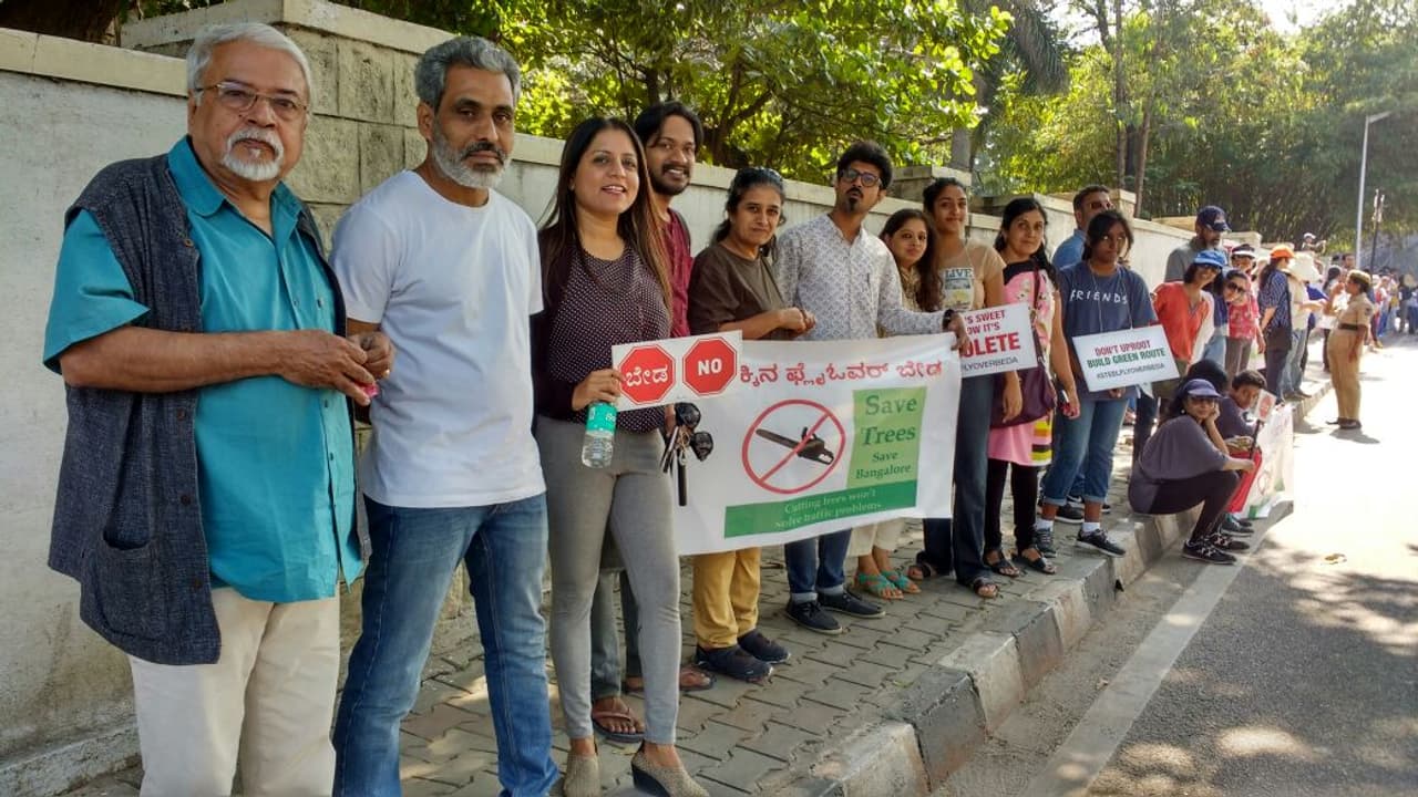 In pics: Bengaluru protests against steel flyover In pics: Bengaluru protests against steel flyover