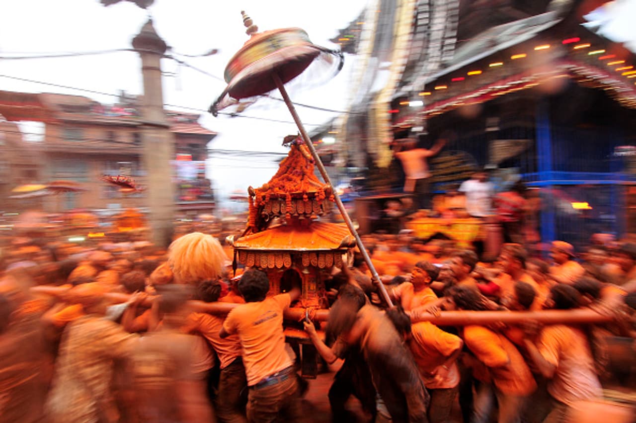 Nepal celebrated its New Year with Sindoor Jatra festival Nepal celebrated its New Year with Sindoor Jatra festival