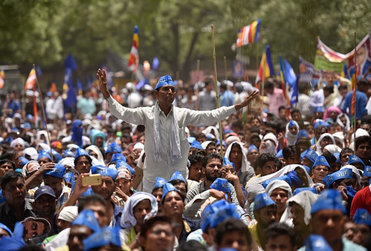 Bhim Army chief addresses supporters at Jantar Mantar Bhim Army chief addresses supporters at Jantar Mantar