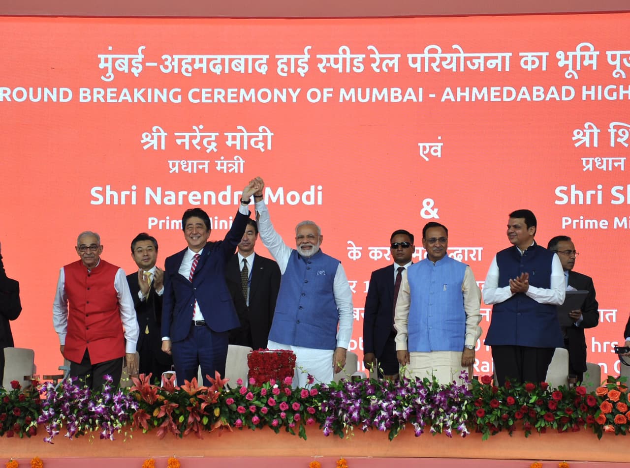In pics: Abe and Modi lay the foundation first bullet train In pics: Abe and Modi lay the foundation first bullet train