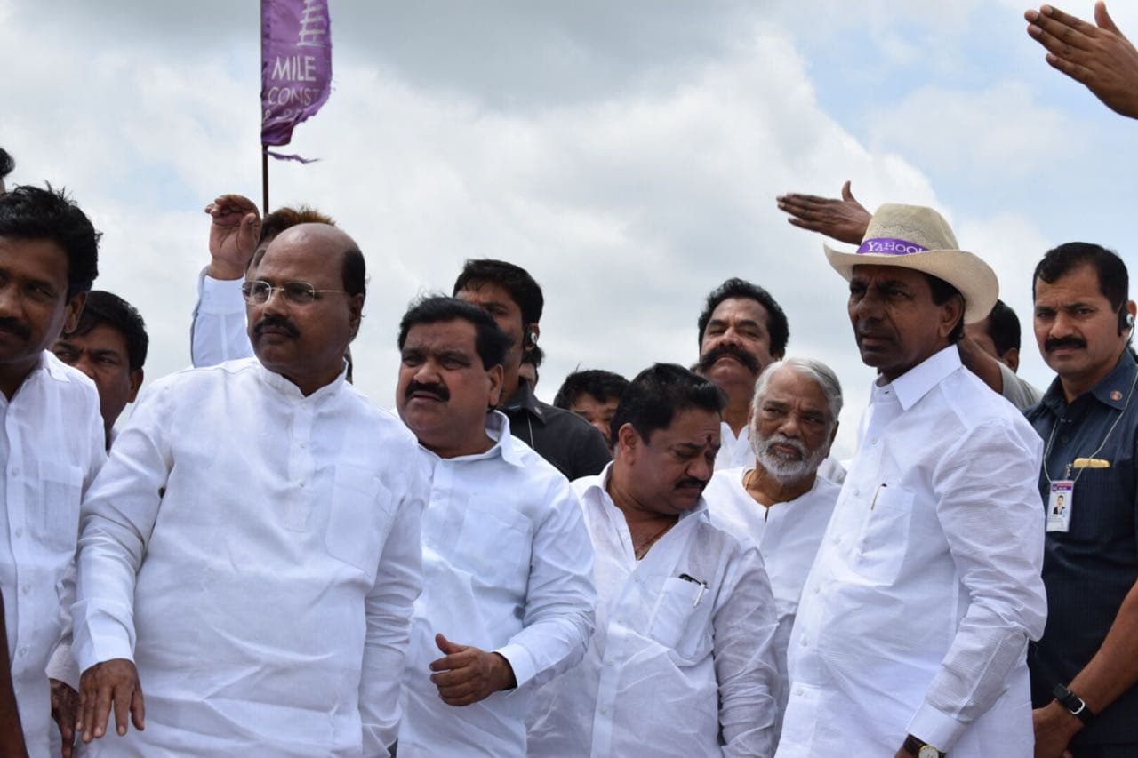 KCR visits pragati sabha arrangements in kongara kalan village KCR visits pragati sabha arrangements in kongara kalan village