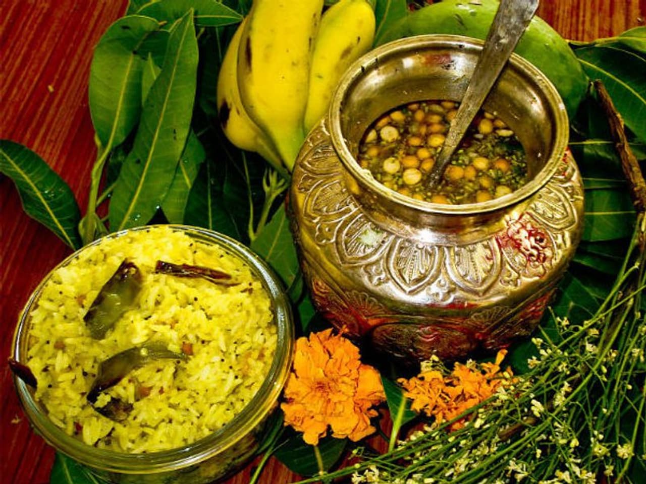 Ugadi is one of the most important festivals in Karnataka as it marks the beginning of the new Hindu calendar. On the occasion of Ugadi, families in Karnataka prepare a simple yet auspicious dish, known as Bevu Bella. It is made using six ingredients signifying the various tastes of life and also that of human emotions.