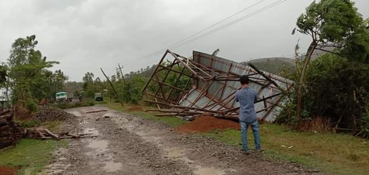 Several residential properties, churches, schools and offices were destroyed in the storm. Several residential properties, churches, schools and offices were destroyed in the storm.