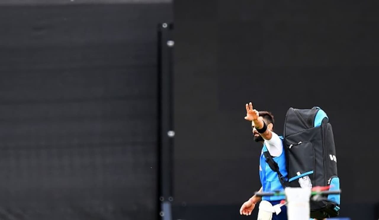 India captain Virat Kohli gestures as he walks on to the field at Rose Bowl in Southampton for a training session ahead of their World Cup 2019 opening match against South Africa on June 5 India captain Virat Kohli gestures as he walks on to the field at Rose Bowl in Southampton for a training session ahead of their World Cup 2019 opening match against South Africa on June 5