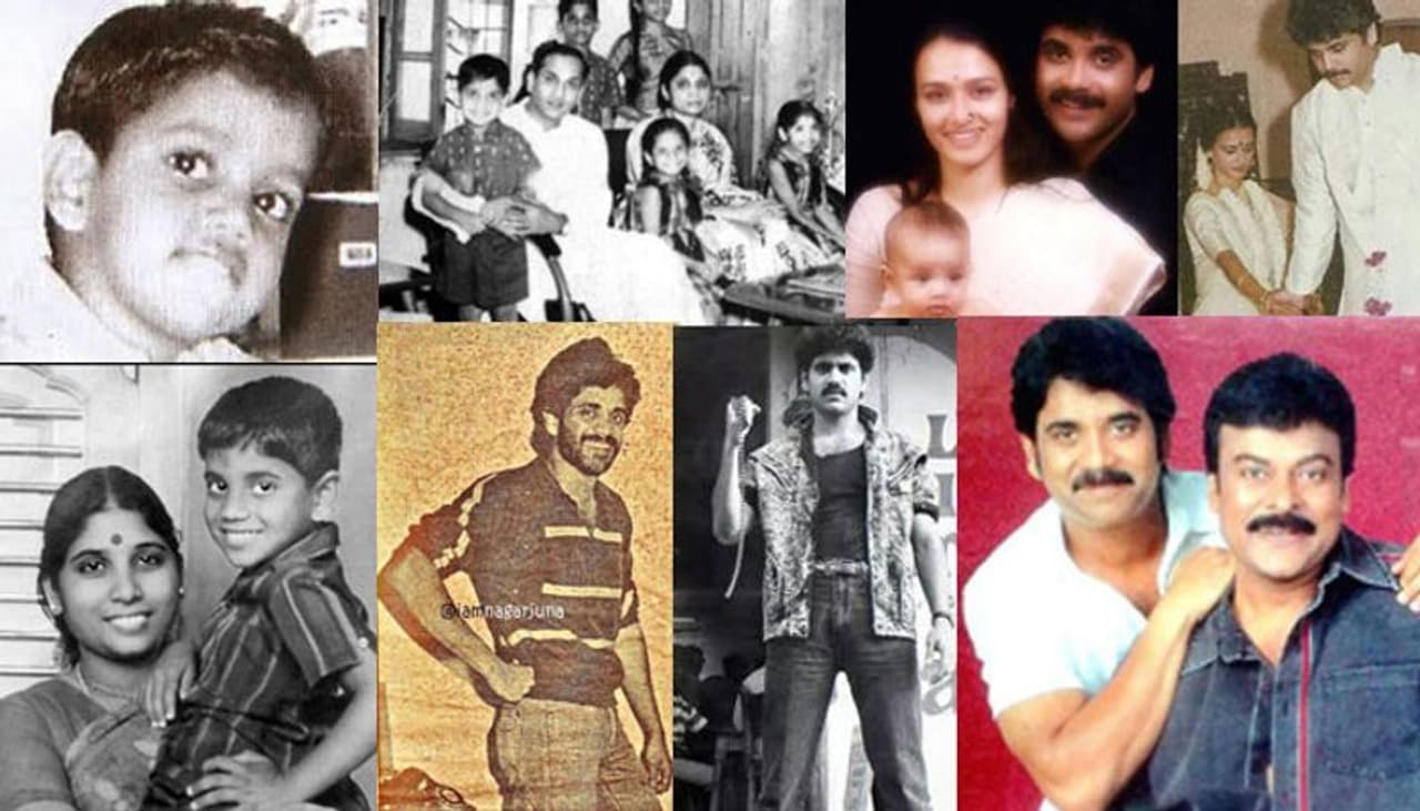 అరవై ఏళ్ల వయసు వచ్చినా.. ఎప్పటికీ నవమన్మథుడే మన కింగ్ నాగార్జున. ఎప్పుడో రెండు దశాబ్దాల క్రితం వచ్చిన 'నిన్నే పెళ్లాడత' లో గ్రీకువీరుడిగా నటించిన నాగ్ ఇప్పటికీ గ్రీకువీరుడనే చెప్పాలి. అక్కినేని వారసుడిగా ఇండస్ట్రీలోకి అడుగుపెట్టి తనకంటూ లవర్ బాయ్, మాస్ హీరో ఇమేజ్ తెచ్చుకున్నాడు నాగార్జున. ఈరోజుతో ఆయనకి అరవై ఏళ్లు వస్తున్నాయి. ఇప్పటికీ కూడా యంగ్ హీరోలకు పోటీ ఇస్తూ రొమాంటిక్ లవ్ స్టోరీస్ లో నటిస్తున్నారు. పుట్టినరోజు సందర్భంగా నాగ్ కి సంబంధించిన కొన్ని అరుదైన ఫోటోలు మీకోసం.. అరవై ఏళ్ల వయసు వచ్చినా.. ఎప్పటికీ నవమన్మథుడే మన కింగ్ నాగార్జున. ఎప్పుడో రెండు దశాబ్దాల క్రితం వచ్చిన 'నిన్నే పెళ్లాడత' లో గ్రీకువీరుడిగా నటించిన నాగ్ ఇప్పటికీ గ్రీకువీరుడనే చెప్పాలి. అక్కినేని వారసుడిగా ఇండస్ట్రీలోకి అడుగుపెట్టి తనకంటూ లవర్ బాయ్, మాస్ హీరో ఇమేజ్ తెచ్చుకున్నాడు నాగార్జున. ఈరోజుతో ఆయనకి అరవై ఏళ్లు వస్తున్నాయి. ఇప్పటికీ కూడా యంగ్ హీరోలకు పోటీ ఇస్తూ రొమాంటిక్ లవ్ స్టోరీస్ లో నటిస్తున్నారు. పుట్టినరోజు సందర్భంగా నాగ్ కి సంబంధించిన కొన్ని అరుదైన ఫోటోలు మీకోసం..