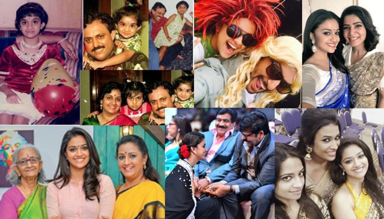 ప్రస్తుతం ఉన్న జెనరేషన్ హీరోయిన్లలో అందంతో పాటు అభినయం కలగలిపిన వారు చాలా తక్కువ మంది ఉన్నారు. వారిలో కీర్తి సురేష్ ఒకరు. సినిమా బ్యాక్ గ్రౌండ్ నుండి వచ్చిన ఈ బ్యూటీ మొదటినుండి కూడా నటనకు ప్రాధాన్యమున్న సినిమాలే చేసుకుంటూ వచ్చింది. 'మహానటి' సినిమాతో నేషనల్ అవార్డు అందుకున్న కీర్తి గురించి ఎంత చెప్పుకున్నా తక్కువే. తన నటనతో తెలుగు, తమిళ, మలయాళ ఆడియన్స్ ని మెప్పించిన ఈ బ్యూటీ ఈరోజు 27వ పుట్టినరోజు వేడుకలు జరుపుకుంటోంది. ఈ సందర్భంగా ఆమెకి సంబంధించిన కొన్ని రేర్ ఫోటోలు ఇప్పుడు చూద్దాం!