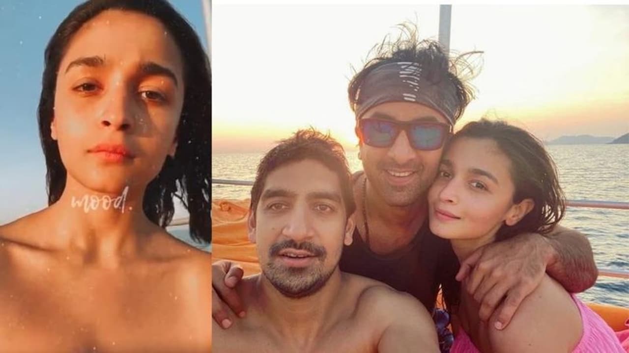 Bollywood actress Alia Bhatt has finally shared a picture with boyfriend Ranbir Kapoor from their beach vacation. In their lovey dovey vacation, we can see their best friend Ayan Mukerji accompanying them. Bollywood actress Alia Bhatt has finally shared a picture with boyfriend Ranbir Kapoor from their beach vacation. In their lovey dovey vacation, we can see their best friend Ayan Mukerji accompanying them.
