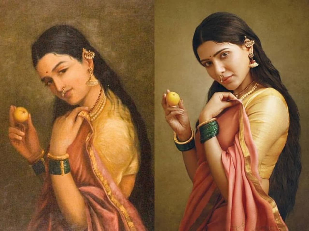 அச்சு அசலாக ஓவியம் போலவே இருக்கும் சமந்தா அச்சு அசலாக ஓவியம் போலவே இருக்கும் சமந்தா