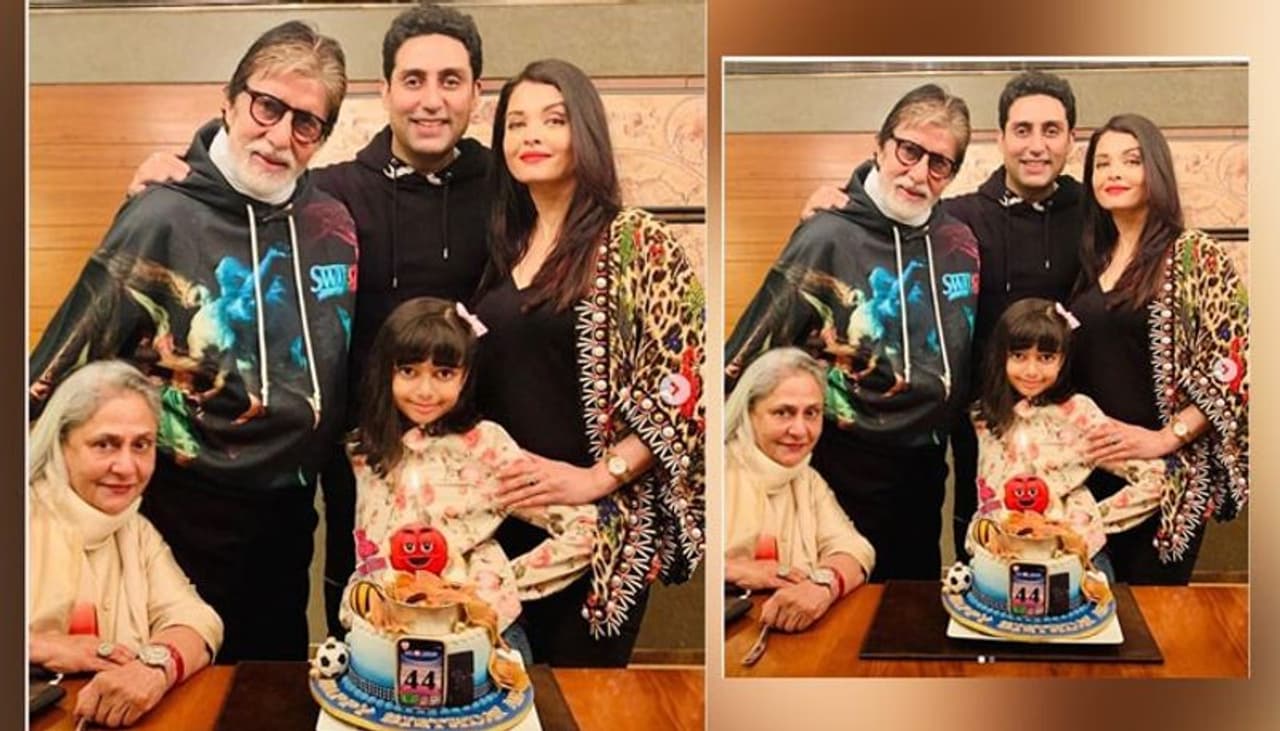 Abhishek Bachchan kick started his 44th birthday celebrations along with his family. On the special day, wife Aishwarya Rai Bachchan shared some adorable pictures on social media.