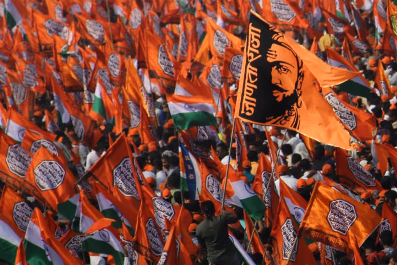 Supporters of Maharashtra Navnirman Sena (MNS) party attend a rally in support of the Citizen Amendment Act (CAA) in Mumbai, India on 09 February 2020. (Photo by Himanshu Bhatt/NurPhoto via Getty Images) Supporters of Maharashtra Navnirman Sena (MNS) party attend a rally in support of the Citizen Amendment Act (CAA) in Mumbai, India on 09 February 2020. (Photo by Himanshu Bhatt/NurPhoto via Getty Images)
