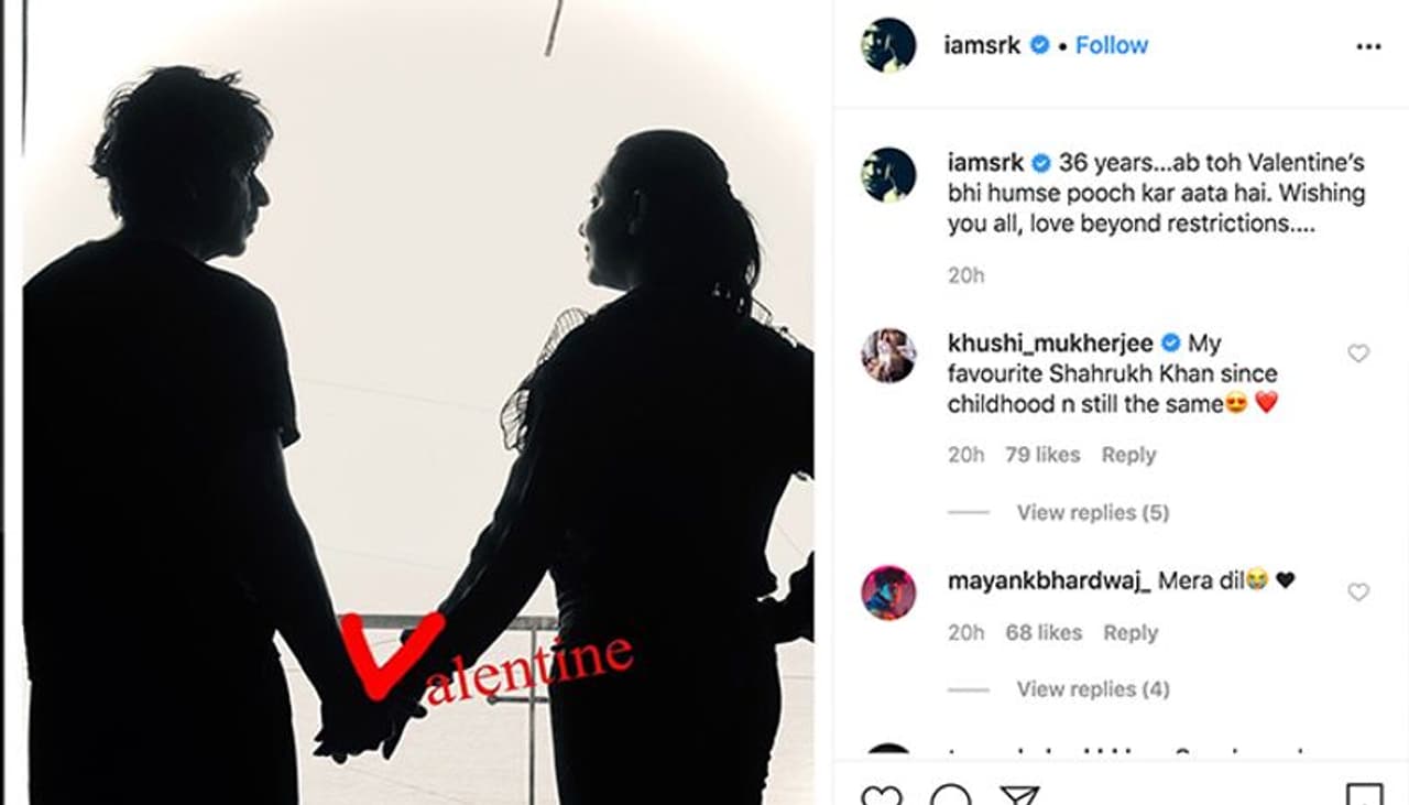 The post comes as a remembrance of the 36 year old bond between one of the most popular and influential couples of Bollywood. The picture showed Shahrukh and Gauri holding hands and looking at each other in their eyes. The post comes as a remembrance of the 36 year old bond between one of the most popular and influential couples of Bollywood. The picture showed Shahrukh and Gauri holding hands and looking at each other in their eyes.