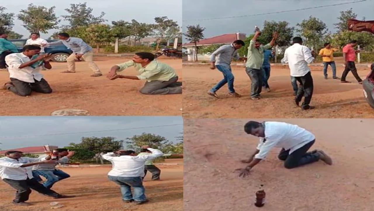 ఈ ఫోటోలో చేతిలో మద్యం సీసాలు పట్టుకొని నాగిని డ్యాన్స్ లు వేస్తున్నది ఎవరో తెలుసా..? పోలీసులే. మీరు చదవింది నిజమే.. మద్యం మత్తులో ఊగిపోతూ.. పోలీసులు డ్యాన్సులు చేశారు. ఈ ఫోటోలో చేతిలో మద్యం సీసాలు పట్టుకొని నాగిని డ్యాన్స్ లు వేస్తున్నది ఎవరో తెలుసా..? పోలీసులే. మీరు చదవింది నిజమే.. మద్యం మత్తులో ఊగిపోతూ.. పోలీసులు డ్యాన్సులు చేశారు.