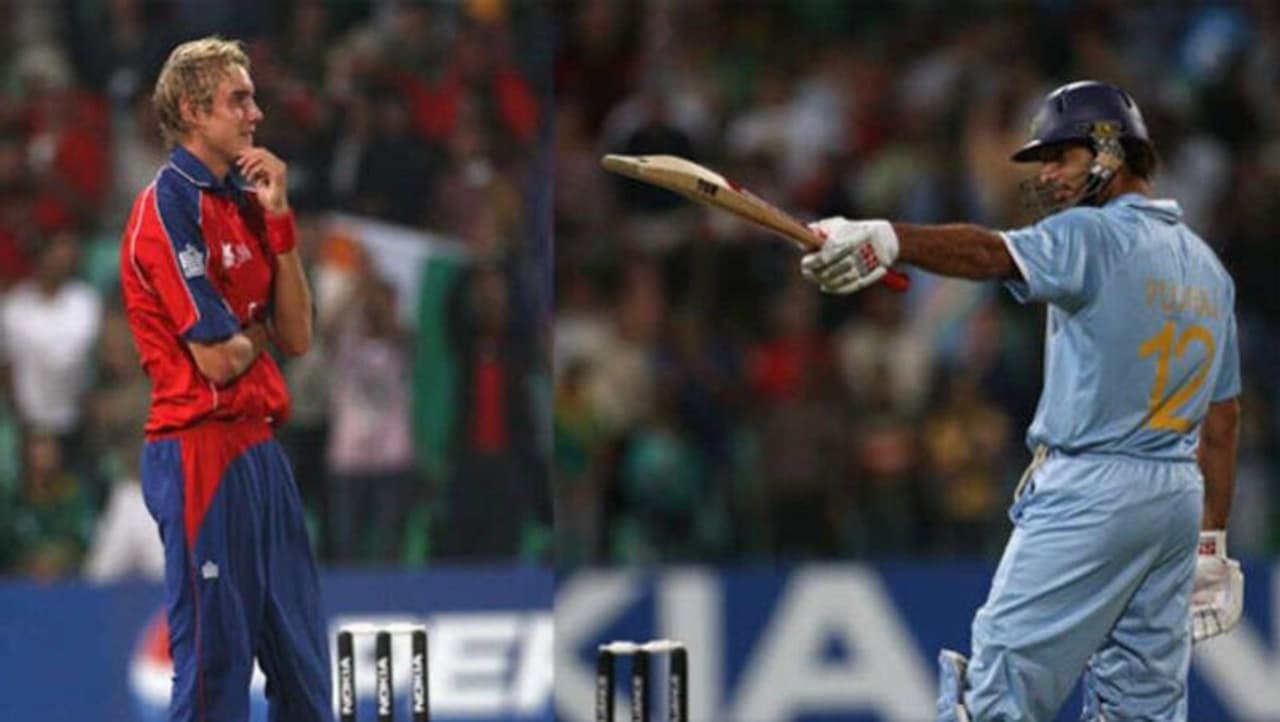 <p>ಸ್ಟುವರ್ಟ್ ಬ್ರಾಡ್ ವಿರುದ್ಧ ಸತತ 6 ಎಸೆತಗಳಲ್ಲಿ 6 ಸಿಕ್ಸರ್ ಸಿಡಿಸಿ ವಿಶ್ವದಾಖಲೆ ಬರೆದ ಯುವರಾಜ್ ಸಿಂಗ್</p> <p>ಸ್ಟುವರ್ಟ್ ಬ್ರಾಡ್ ವಿರುದ್ಧ ಸತತ 6 ಎಸೆತಗಳಲ್ಲಿ 6 ಸಿಕ್ಸರ್ ಸಿಡಿಸಿ ವಿಶ್ವದಾಖಲೆ ಬರೆದ ಯುವರಾಜ್ ಸಿಂಗ್</p>