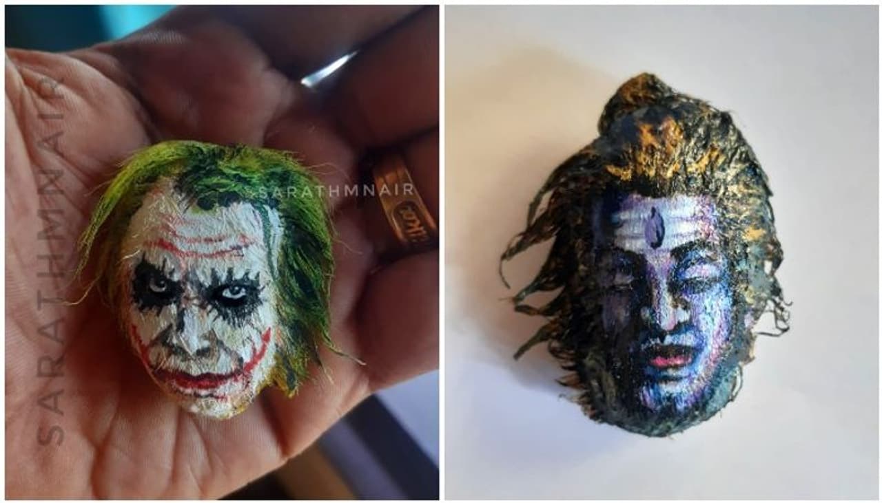 <p>മാമ്പഴപ്പുളിശ്ശേരി കഴിച്ച് കഴിഞ്ഞ് കയ്യിലിരുന്ന മാങ്ങയണ്ടിയിലെ നാരുകള് ജോക്കറിനേപ്പോലെ തോന്നിയത്രെ ശരത്തിന്. അതോടെ അതില് ഒരു ജോക്കര് വിരിഞ്ഞു.</p> <p>മാമ്പഴപ്പുളിശ്ശേരി കഴിച്ച് കഴിഞ്ഞ് കയ്യിലിരുന്ന മാങ്ങയണ്ടിയിലെ നാരുകള് ജോക്കറിനേപ്പോലെ തോന്നിയത്രെ ശരത്തിന്. അതോടെ അതില് ഒരു ജോക്കര് വിരിഞ്ഞു.</p>