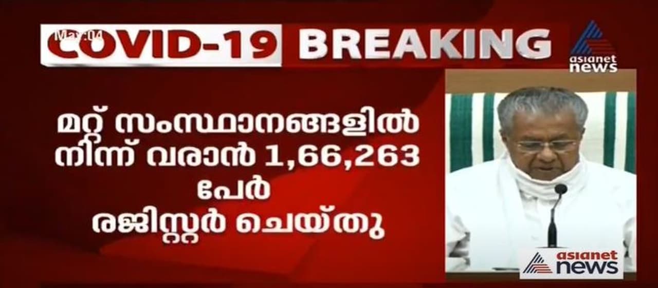 <p>1 ) വിവിധ സംസ്ഥാനങ്ങളിലെ 1,64,263 മലയാളികൾ നോർക്ക വഴി നാട്ടിലേക്ക് വരാൻ രജിസ്റ്റർ ചെയ്തു</p> <p>1 ) വിവിധ സംസ്ഥാനങ്ങളിലെ 1,64,263 മലയാളികൾ നോർക്ക വഴി നാട്ടിലേക്ക് വരാൻ രജിസ്റ്റർ ചെയ്തു</p>