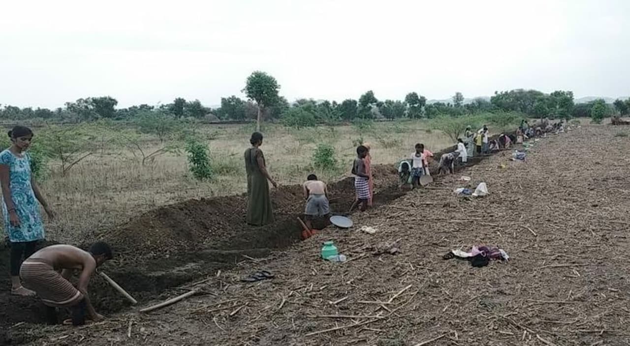 <p>ಹಾವೇರಿ ಜಿಲ್ಲೆಯ ರಾಣಿಬೆನ್ನೂರು ತಾಲೂಕಿನ ಚಿಕ್ಕಹರಳಹಳ್ಳಿ ಗ್ರಾಮದ ಲಾಲವ್ವ ಲಮಾಣಿ ಎಂಬ ಯುವತಿಯೇ ನರೇಗಾದಲ್ಲಿ ಕೂಲಿಯಾಗಿ ಕೆಲಸ ಮಾಡುತ್ತಿರುವ ಪದವೀಧರೆ</p> <p>ಹಾವೇರಿ ಜಿಲ್ಲೆಯ ರಾಣಿಬೆನ್ನೂರು ತಾಲೂಕಿನ ಚಿಕ್ಕಹರಳಹಳ್ಳಿ ಗ್ರಾಮದ ಲಾಲವ್ವ ಲಮಾಣಿ ಎಂಬ ಯುವತಿಯೇ ನರೇಗಾದಲ್ಲಿ ಕೂಲಿಯಾಗಿ ಕೆಲಸ ಮಾಡುತ್ತಿರುವ ಪದವೀಧರೆ</p>