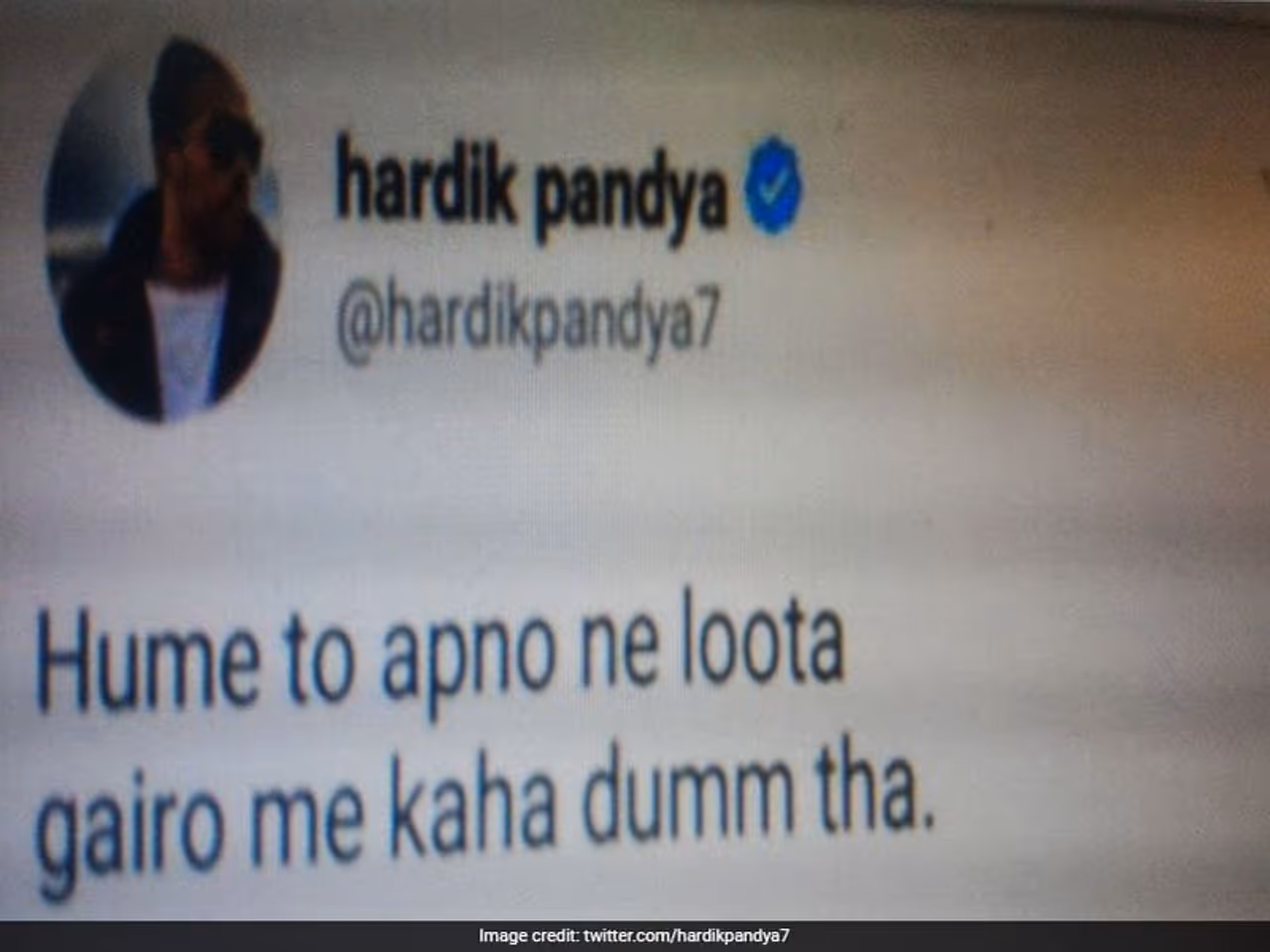 <p>Hardik was so disappointed with his run out that he had tweeted the same later. However, he deleted this tweet.</p> <p>Hardik was so disappointed with his run out that he had tweeted the same later. However, he deleted this tweet.</p>