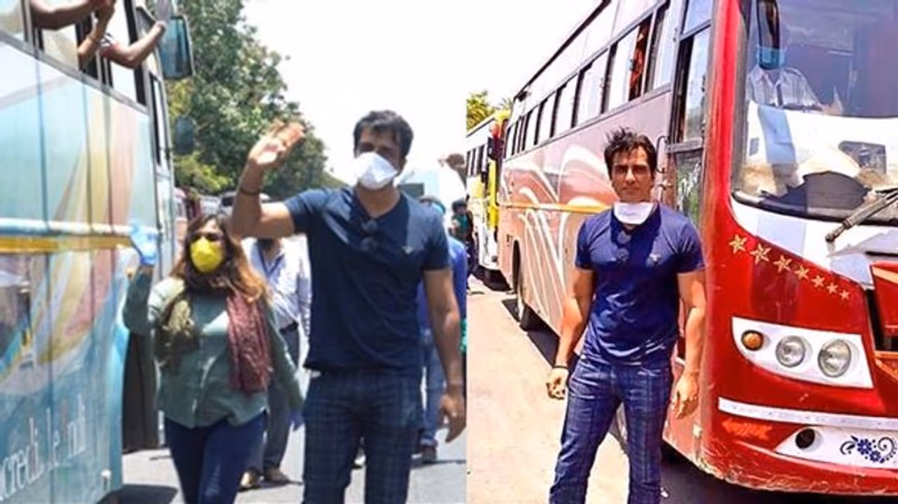 <p>வில்லன் நடிகராக மட்டுமே ரசிகர்கள் கண்களுக்கு தெரிந்த, நடிகர் சோனு சூட்டின் நல்ல உள்ளத்தை வெளிப்படுத்தியது என்றால் இந்த கொரோனா சமயம் தான். ஊரடங்கில் பல்வேறு மாநிலங்களில் சிக்கி தவித்த புலம் பெயர் தொழிலாளர்கள், அவர்களுடைய சொந்த ஊருக்கு செல்ல, பிரத்தேயகமாக வேன், பஸ், விமானம் போன்ற வற்றை ஏற்பாடு செய்தது மட்டும் இன்றி, அணைத்து செலவையும் ஏற்று கொண்டார்.</p> <p>வில்லன் நடிகராக மட்டுமே ரசிகர்கள் கண்களுக்கு தெரிந்த, நடிகர் சோனு சூட்டின் நல்ல உள்ளத்தை வெளிப்படுத்தியது என்றால் இந்த கொரோனா சமயம் தான். ஊரடங்கில் பல்வேறு மாநிலங்களில் சிக்கி தவித்த புலம் பெயர் தொழிலாளர்கள், அவர்களுடைய சொந்த ஊருக்கு செல்ல, பிரத்தேயகமாக வேன், பஸ், விமானம் போன்ற வற்றை ஏற்பாடு செய்தது மட்டும் இன்றி, அணைத்து செலவையும் ஏற்று கொண்டார்.</p>