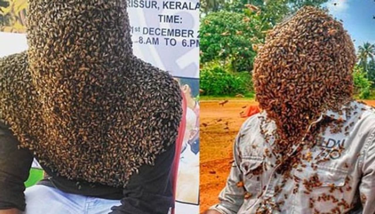 <p>ಇವರೇ ನೋಡಿ ಕೇರಳದ ನೇಚರ್ ಎಂ. ಎಸ್. ಜೇನು ನೊಣಗಳು ತನ್ನ ಬೆಸ್ಟ್ ಫ್ರೆಂಡ್ ಎನ್ನುವ ಈತ ಅವುಗಳನ್ನು ತನ್ನ ಉತ್ತಮ ಸ್ನೇಹಿತರಂತೆ ನೋಡಿಕೊಳ್ಳುತ್ತಾರೆ.</p> <p>ಇವರೇ ನೋಡಿ ಕೇರಳದ ನೇಚರ್ ಎಂ. ಎಸ್. ಜೇನು ನೊಣಗಳು ತನ್ನ ಬೆಸ್ಟ್ ಫ್ರೆಂಡ್ ಎನ್ನುವ ಈತ ಅವುಗಳನ್ನು ತನ್ನ ಉತ್ತಮ ಸ್ನೇಹಿತರಂತೆ ನೋಡಿಕೊಳ್ಳುತ್ತಾರೆ.</p>