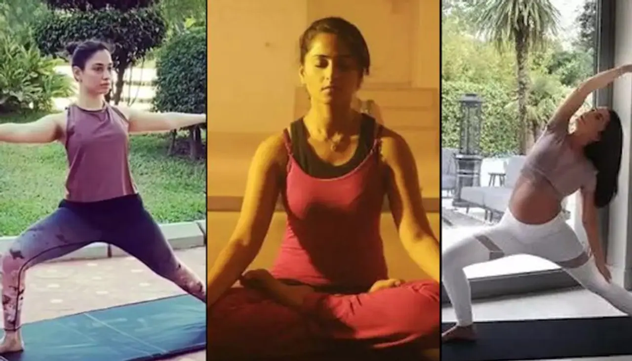 <p>ಸೆಲೆಬ್ರೆಟಿಗಳು ಫಿಟ್ ಆಗಿರಲು ಯೋಗವನ್ನು ಹೆಚ್ಚಾಗಿ ಅಭ್ಯಾಸ ಮಾಡುತ್ತಾರೆ. ಇದರ ಬಗ್ಗೆ ಅವರು ಮನಸ್ಸಿಗೆ ಶಾಂತಿ ನೀಡುತ್ತದೆ ಮತ್ತು ದೇಹದ ಕೊಬ್ಬು ಕಳೆದುಕೊಳ್ಳಲು ಸಹಾಯ ಮಾಡುತ್ತದೆ ಎನ್ನುತ್ತಾರೆ.</p> <p>ಸೆಲೆಬ್ರೆಟಿಗಳು ಫಿಟ್ ಆಗಿರಲು ಯೋಗವನ್ನು ಹೆಚ್ಚಾಗಿ ಅಭ್ಯಾಸ ಮಾಡುತ್ತಾರೆ. ಇದರ ಬಗ್ಗೆ ಅವರು ಮನಸ್ಸಿಗೆ ಶಾಂತಿ ನೀಡುತ್ತದೆ ಮತ್ತು ದೇಹದ ಕೊಬ್ಬು ಕಳೆದುಕೊಳ್ಳಲು ಸಹಾಯ ಮಾಡುತ್ತದೆ ಎನ್ನುತ್ತಾರೆ.</p>