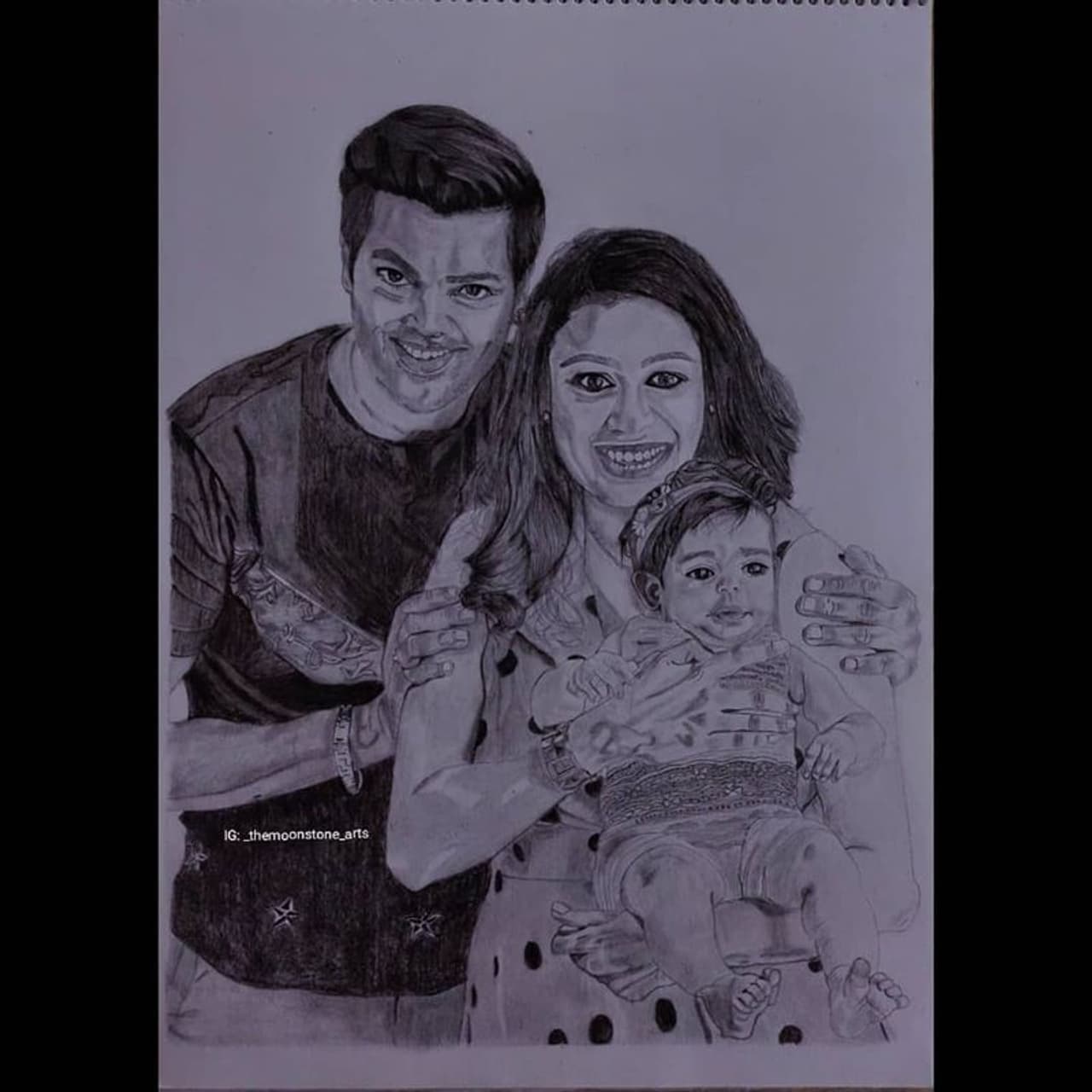 <p>கணேஷ் வெங்கட்ராமன் குடும்ப புகைப்படத்தை வரைந்து வைத்து இருக்கிறார்&nbsp;</p>