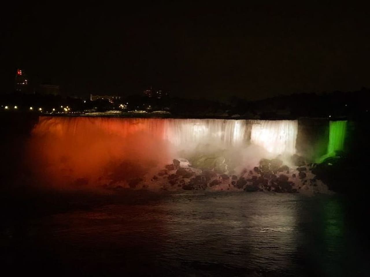 <p>To mark the 74th Indian Independence Day celebrations this year, the Indian Tricolour was hoisted at the iconic Niagara Falls in Canada for the first time ever on August 15.</p> <p>To mark the 74th Indian Independence Day celebrations this year, the Indian Tricolour was hoisted at the iconic Niagara Falls in Canada for the first time ever on August 15.</p>
