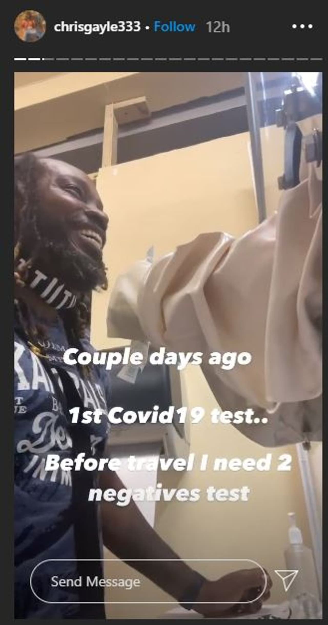 <p>As Gayle has to join his KXIP teammates in the UAE for IPL 2020, the left handed batsman got himself tested for COVID 19.</p> <p>As Gayle has to join his KXIP teammates in the UAE for IPL 2020, the left handed batsman got himself tested for COVID 19.</p>