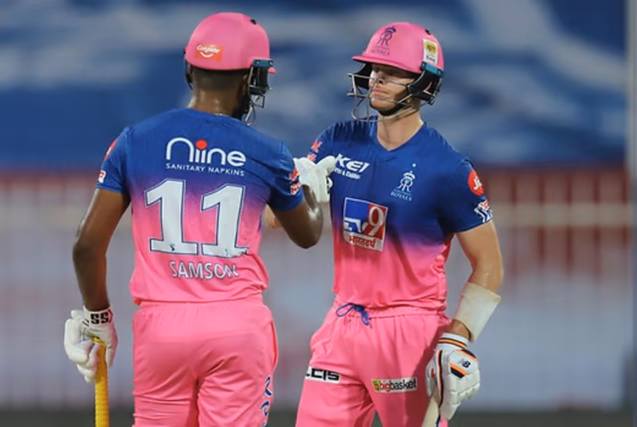 <p>Thanks to Samson and Smith’s (69) half centuries, RR posted a mammoth 216/7 in 20 overs. In reply, CSK were kept to 200/6 in their quota of overs.</p>
