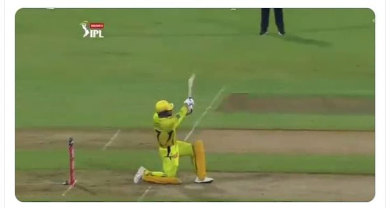 <p>The game saw a record 33 sixes being hit and Dhoni contributed three to the tally. The CSK captain smashed three sixes in a row off Tom Curran in the 20th over.</p> <p>The game saw a record 33 sixes being hit and Dhoni contributed three to the tally. The CSK captain smashed three sixes in a row off Tom Curran in the 20th over.</p>