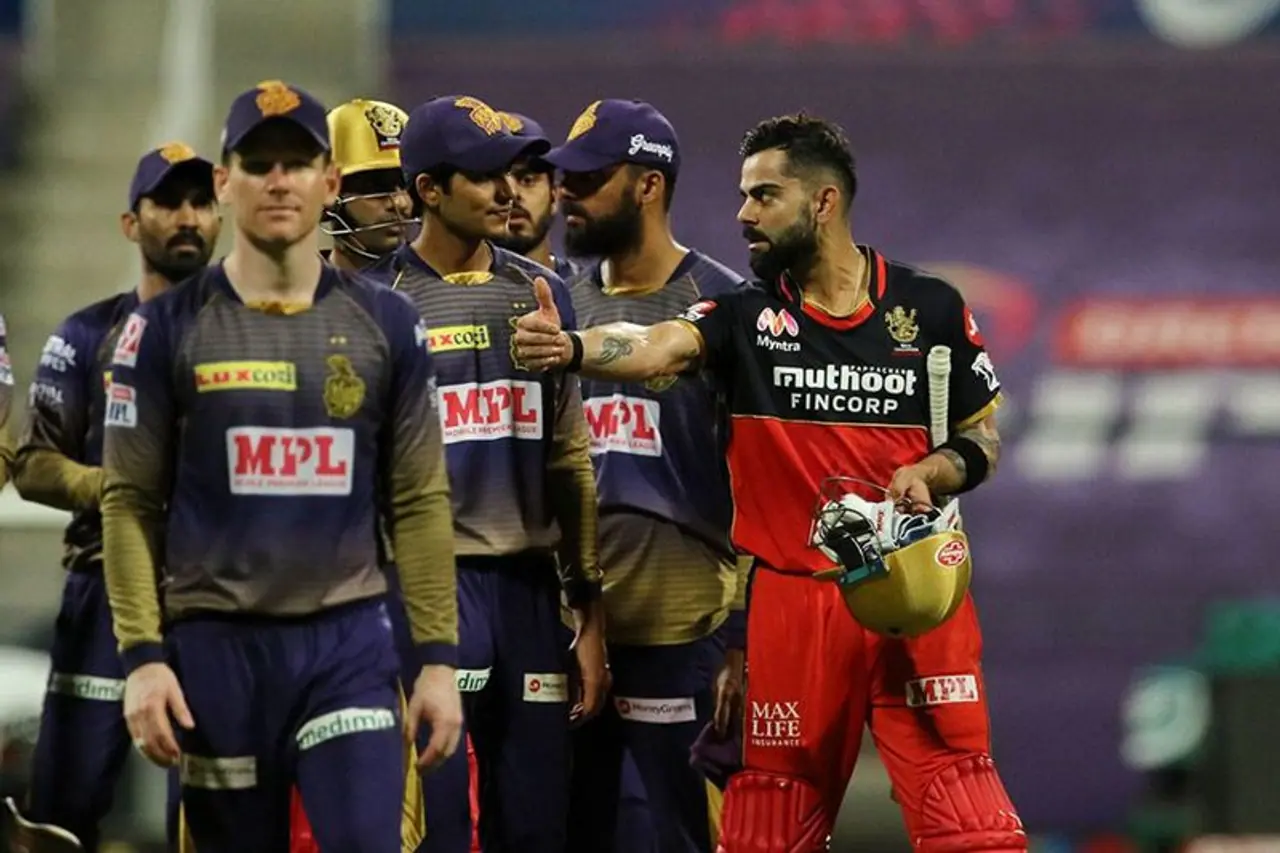 <p>Former champions Kolkata Knight Riders' (KKR) average season continued, as they suffered a humiliating loss, by eight wickets, to Royal Challengers Bangalore (RCB) in Match 39 of the Indian Premier League (IPL) 2020, in Abu Dhabi on Wednesday. They are currently placed in the fourth spot, having won and lost five each in 10 matches.</p> <p>Former champions Kolkata Knight Riders' (KKR) average season continued, as they suffered a humiliating loss, by eight wickets, to Royal Challengers Bangalore (RCB) in Match 39 of the Indian Premier League (IPL) 2020, in Abu Dhabi on Wednesday. They are currently placed in the fourth spot, having won and lost five each in 10 matches.</p>