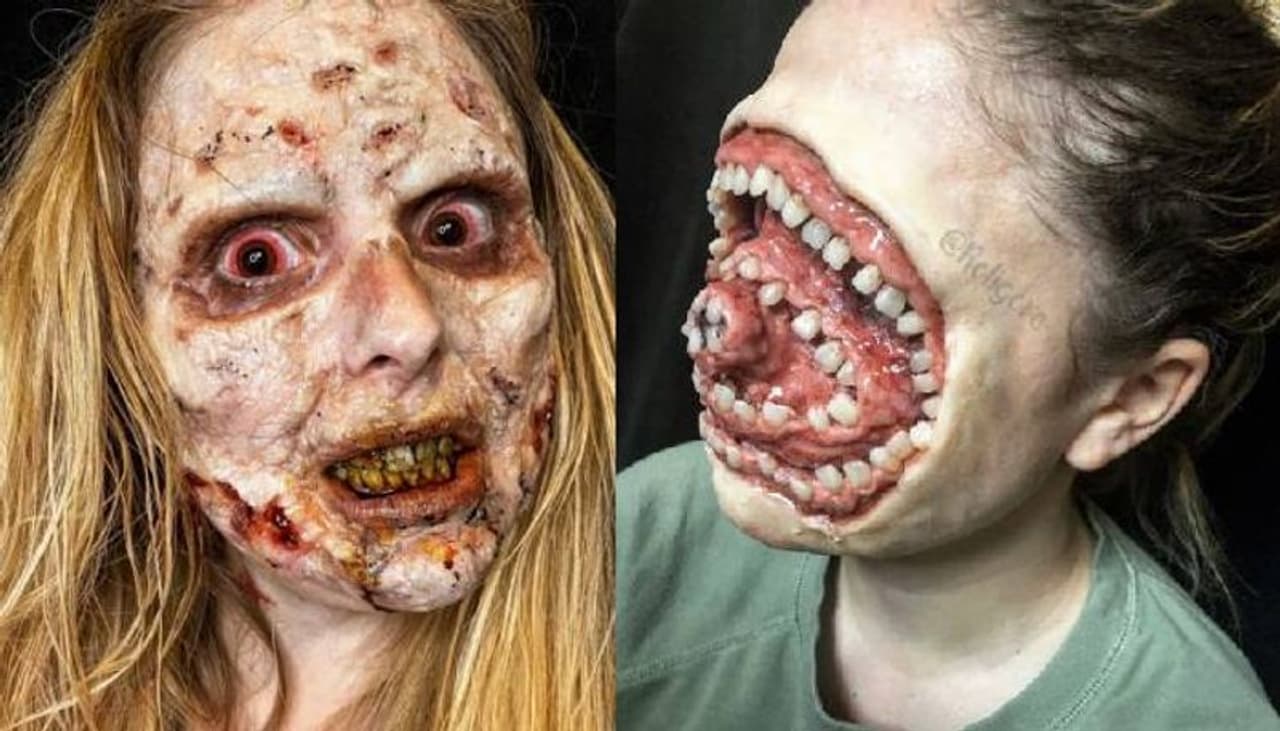 <p>മുഖത്ത് നിറയെ പല്ലുകള് ഉള്ളതും, കണ്ണില് നിന്ന് ചോര വരുന്നതുമായ പേടിപ്പിക്കുന്ന ചിത്രങ്ങള്. </p> <p>മുഖത്ത് നിറയെ പല്ലുകള് ഉള്ളതും, കണ്ണില് നിന്ന് ചോര വരുന്നതുമായ പേടിപ്പിക്കുന്ന ചിത്രങ്ങള്. </p>