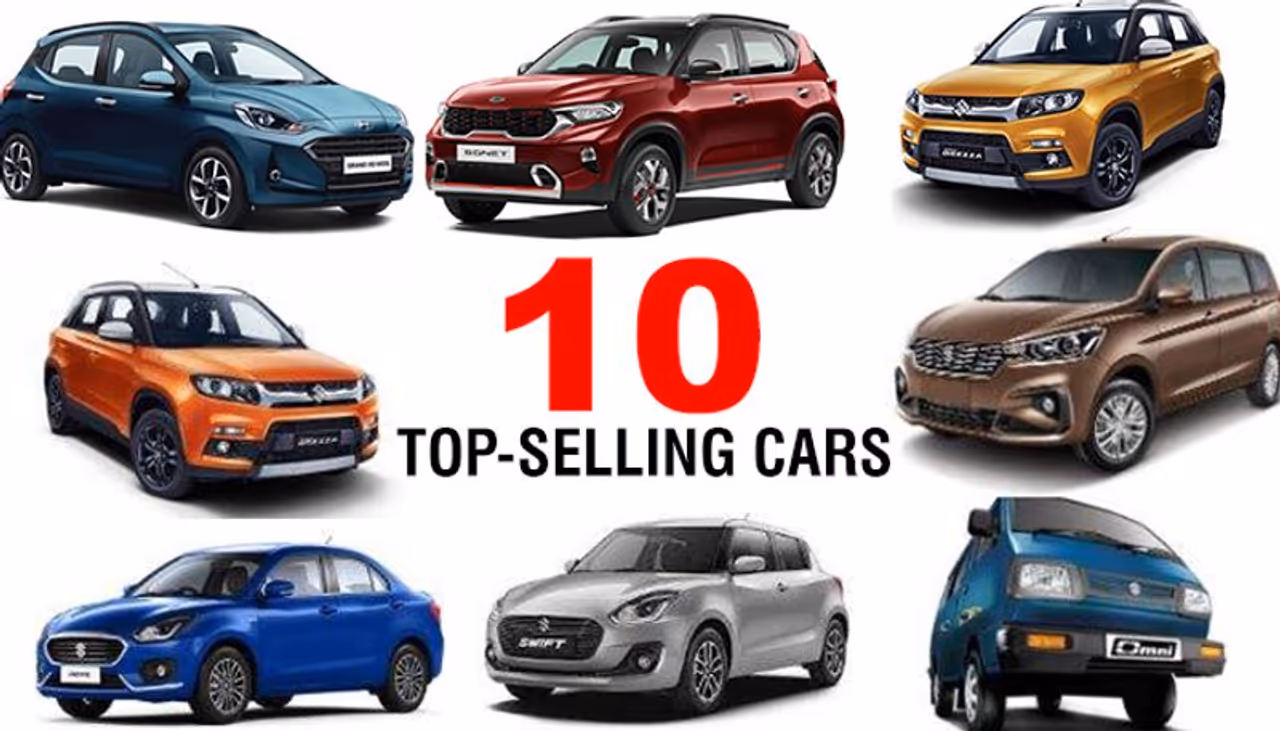<p>Sales figures have been zooming ahead and new players like the Kia Sonet are making their presence felt in the car market. Let's take a look at India's 10 top selling cars today.</p>