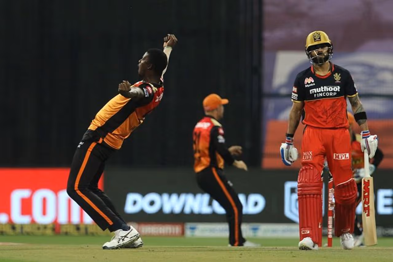 <p>The wait for Royal Challengers Bangalore's (RCB) maiden title in the Indian Premier League (IPL) will have to wait longer, as they were knocked out in the Eliminator of the IPL 2020 playoffs, on Friday. Facing former champions Sunrisers Hyderabad (SRH), the Virat Kohli led side succumbed to a six wicket defeat at the Sheikh Zayed Stadium in Abu Dhabi.</p> <p>The wait for Royal Challengers Bangalore's (RCB) maiden title in the Indian Premier League (IPL) will have to wait longer, as they were knocked out in the Eliminator of the IPL 2020 playoffs, on Friday. Facing former champions Sunrisers Hyderabad (SRH), the Virat Kohli led side succumbed to a six wicket defeat at the Sheikh Zayed Stadium in Abu Dhabi.</p>