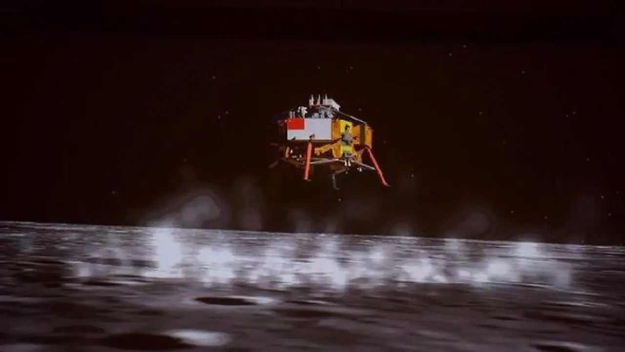 <p>The Chang'e 5 lander initiated a powered descent at 8.28PM IST and successfully completed its soft landing near Mons Rümker in Oceanus Procellarum 15 minutes later.</p> <p>The Chang'e 5 lander initiated a powered descent at 8.28PM IST and successfully completed its soft landing near Mons Rümker in Oceanus Procellarum 15 minutes later.</p>