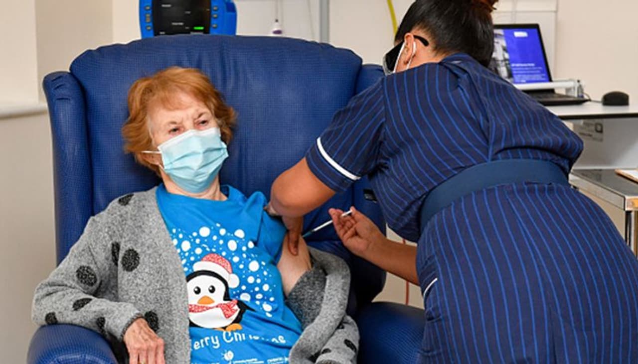 <p>The former jewellery shop assistant was administered the vaccine shot at a hospital in Coventry in central England.</p><p>Speaking to media persons later, Margaret said: "I feel so privileged to be the first person vaccinated against Covid 19."</p><p>"It is the best early birthday present I could wish for because it means I can finally look forward to spending time with my family and friends in the New Year after being on my own for most of the year," she added.</p> <p>The former jewellery shop assistant was administered the vaccine shot at a hospital in Coventry in central England.</p><p>Speaking to media persons later, Margaret said: "I feel so privileged to be the first person vaccinated against Covid 19."</p><p>"It is the best early birthday present I could wish for because it means I can finally look forward to spending time with my family and friends in the New Year after being on my own for most of the year," she added.</p>