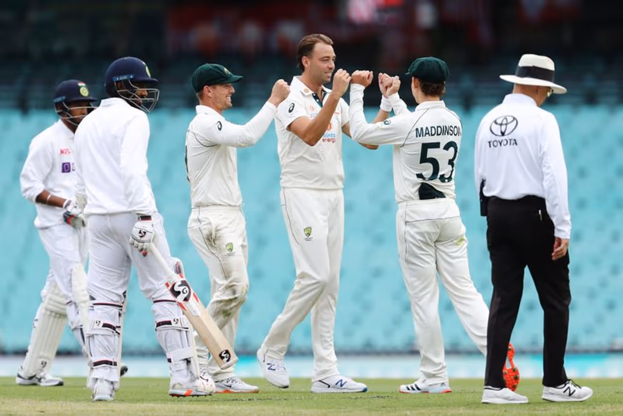 <p>In what could be deemed as a shaky start, Team India succumbed and were bowled out for a paltry total of 194 in their day night warm up clash against Australia A at the Sydney Cricket Ground (SCG) on Friday. While pacers Sean Abbott and Jack Wildermuth nailed it with a three for each, it was Indian pacer Jasprit Bumrah who unexpectedly shined with the bat.</p> <p>In what could be deemed as a shaky start, Team India succumbed and were bowled out for a paltry total of 194 in their day night warm up clash against Australia A at the Sydney Cricket Ground (SCG) on Friday. While pacers Sean Abbott and Jack Wildermuth nailed it with a three for each, it was Indian pacer Jasprit Bumrah who unexpectedly shined with the bat.</p>